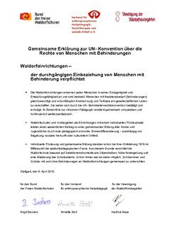Gemeinsame Erklrung zur UN- Konvention ber die Rechte von Menschen mit Behinderungen (PDF)